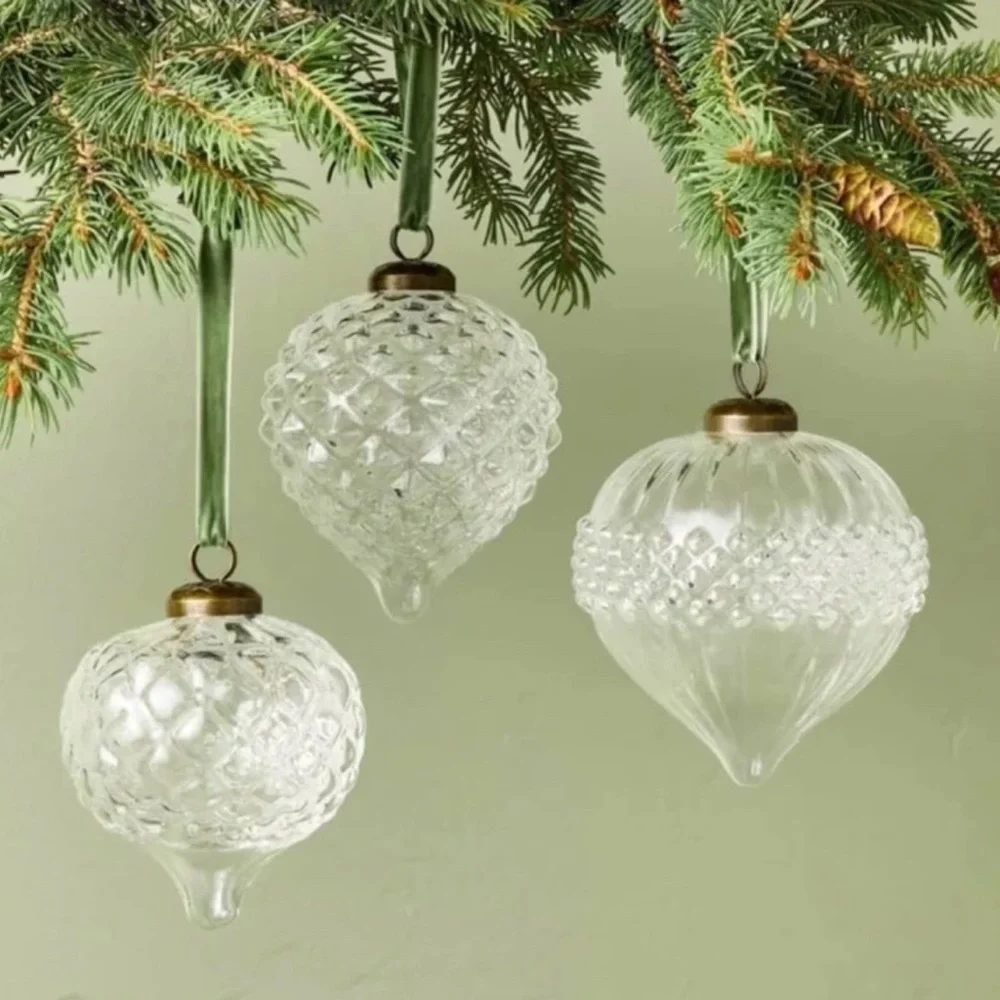 Hearth & Hand Glass‎ Ornament Trio - Clear